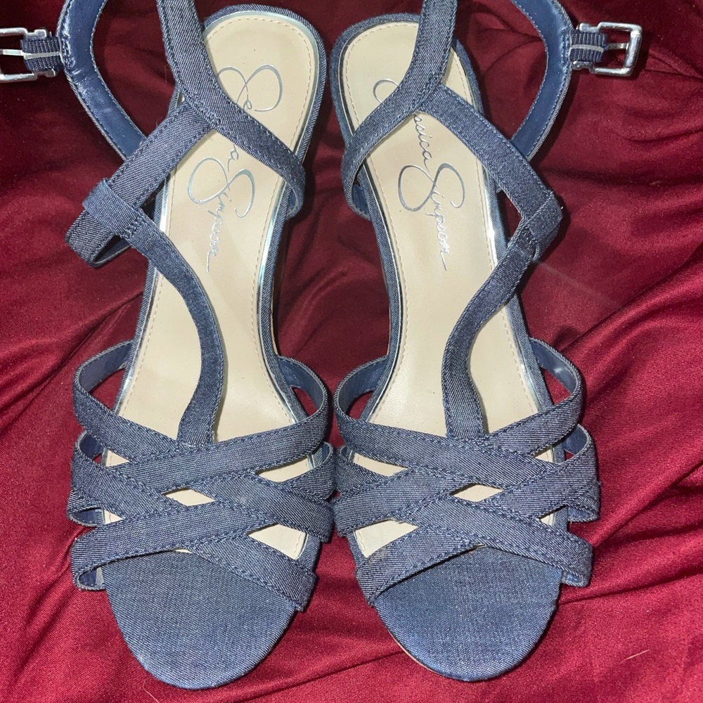 Jessica Simpson cork heel wedges